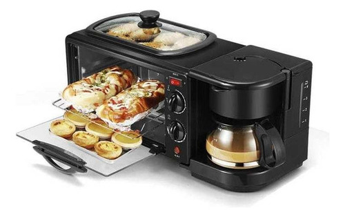 Horno Eléctrico Tostador Cafetera Parrilla 3 En 1 Colorn220v