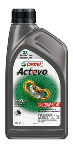 Aceite Moto 4t Castrol Actevo 20w50 Sintetico 1l