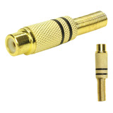 10x Plug Rca Fêmea Gold 24k Linha Profissional 4mm Original