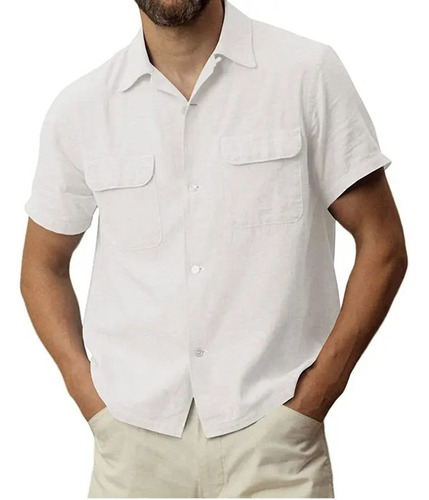 Camisa De Manga Corta Cuban Camp Guayabera Para Hombre, De L