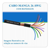 Cabo Manga 10 Vias X 26 Awg Preto 30 Metros - Com Blindagem