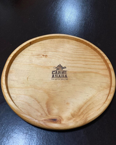 Plato De Madera Circular 25 Cm Diámetro 8 Piezas