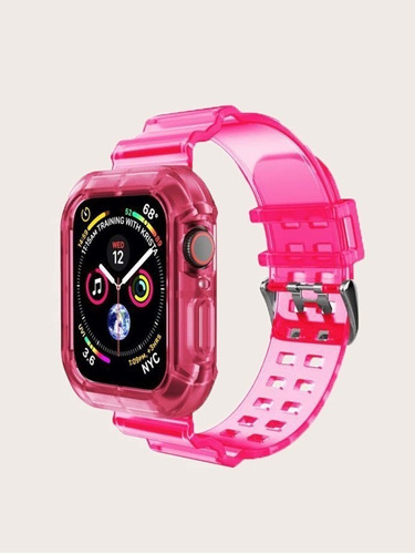 Correa Funda Rosa Fluor Compatible Apple Watch 38-40 42-44mm