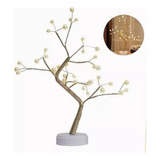 Lampara De Mesa Decorativa Arbol Luces Led Perla Bonsai