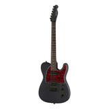 Guitarra Eléctrica Harley Benton Standard Series Te-20hh De Tilo Black Satén Con Diapasón De Arce Asado