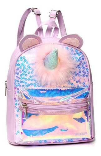 Mochila Infantil Nena Unicornio  Lentejuelas Trendy