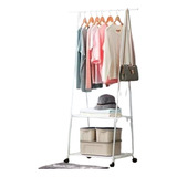 Rack Triangular Closet Tendedero Perchero Doble Con Llantas