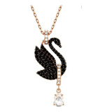 Collar Colgante Swarovski Cisne Negro Y Cristal Original