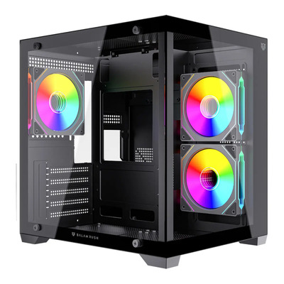 Gabinete Gamer Balam Rush Tank Glow Max 3900 Micro Atx Mini Torre 3 Fan Argb Cristal Templado Frente Cristal Negro Br-943857 | Envío gratis