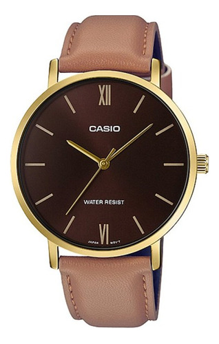 Reloj Casio Mod Mtp-vt01gl-5budf Caballero Original-elegante