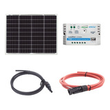 Kit Panel Solar 50w Controlador 10a Usb Epcom Cables Mc4