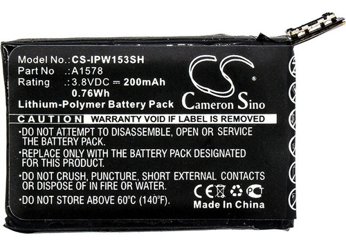 Batería Para Apple Watch 42mm Cs-ipw153sh, A1578, 200mah 