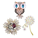 Broche Crystal Bird Para Mujeres Y Niñas, Elegantes Alfilere