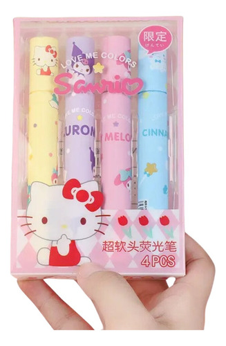 Kit 4 Marcatextos Linea Sanrio Colores Pastel 