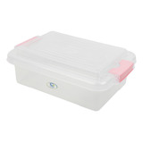 Caja Chica 4.5l Hermetica Transparente Con Traba Bajo Rosa C