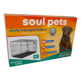 Soul Pets Jaula Metálica Reforzada 42 Pulgadas 107x71x77.5cm Color Negro