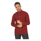 Camisa Hombre Tommy Hilfiger Red Wine Oxford Original