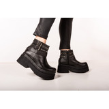 Botas Plataforma Cuero Vacuno Zapatos Botinetas Mujer Altas