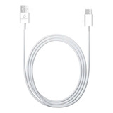 Cable 2 Metros Usb A Tipo C Carga Rápida Datos Protección Color Blanco