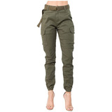 Pantalón Largo De Mujer Slim Cargo Jogger De Cintura Alta 20