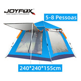 Barraca De Camping Automatica Upf 50+ Impermeavel 1500mm Para Acampar 5-8 Pessoas 240*240*155cm Joyfox Cor Azul