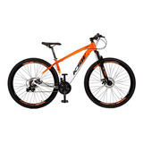 Bicicleta Ksw Xlt 100 21v Shimano Cor Laranja Com Branco Com Preto Tamanho Do Quadro 21