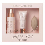 Set Primer Fijador Esponja Flawless Stay Beauty Creations®