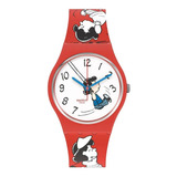 Reloj Swatch Mujer Lucy Van Pelt Rojo So28z106 Agte Oficial