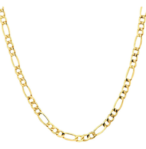 Cadena Figaro 3x1 Oro 14k Kilates 60cm 2.8mm Italy Unisex