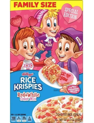 Cereal Rice Krispies Red & White San Valentín Family Size