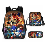 Mochila Sonic 3 Júnior Mochila Infantil Bolsa Sapatos Menina