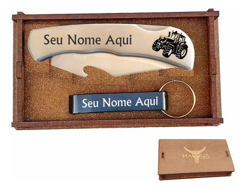 Canivete De Bolso Inox Barretos  Personalizado Seu Nome 