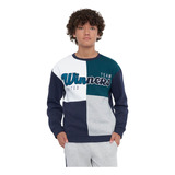 Polerón Niño Pullover Bloques College Azul Corona