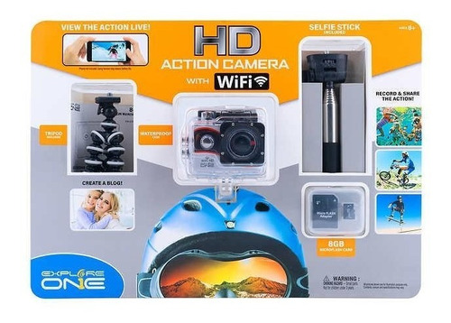 Cámara Foto Video Deportiva Hd Wifi Memoria 8gb Protec Agua