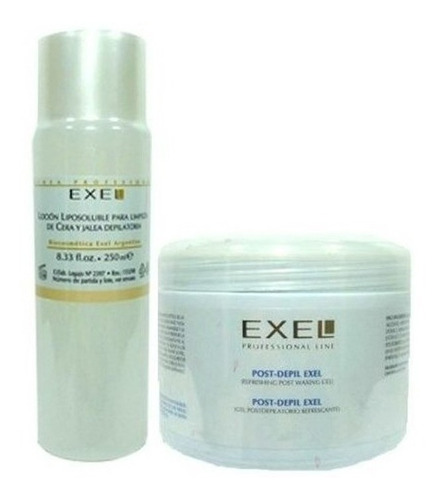 Kit Depilación Exel Gel Post Depilatorio  Loción Liposoluble