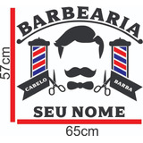 Adesivo Barbearia Barbeiro Salão Porta Vidro Parede N°135.1