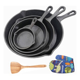 4pcs Sartenes De Hierro Fundido Skillet Set De Sartenes