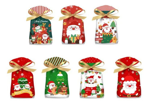 50bolsas De Regalo Para Dulces De Navidad, Con Cordón Nítido