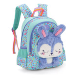 Mochila Infantil Coelho Coelhinho Pelúcia 3d Costas Média