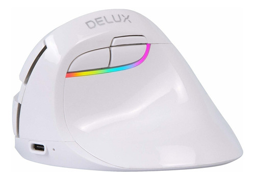 Delux Wireless Small Vertical Mouse, Type-c Rechargeable Dua