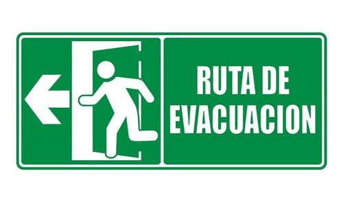 Señalización Aviso Ruta Evacuación Izquierda 20x15 Cms 