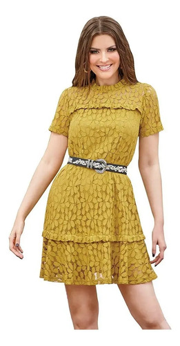 Vestido Casual Mujer Color Mostaza 942-05