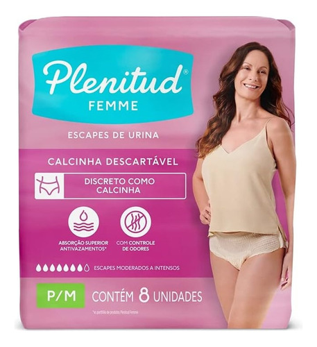 Calcinhas Pós Parto Absorvente Não Vaza Descartável P/m 8u