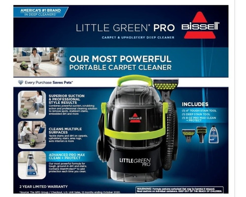 Aspiradora Bissell Little Green Pro 2505 0.75l  Negra/verde 