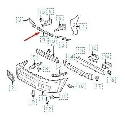 Filler Soporte Central Parachoque Delt.  4runner  Original Foto 7