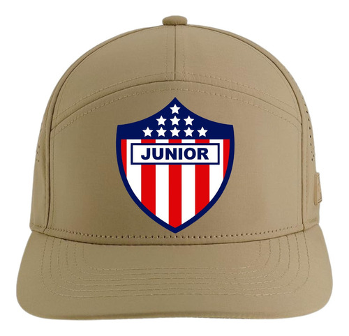 Gorra Junior Barranquilla 5 Paneles Premiun Caqui