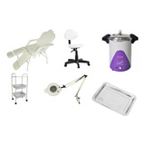 Kit Cadeira Podologia Mocho Exaustor E Autoclave Volaremed