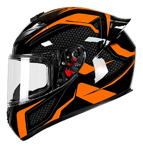 Casco Para Motocicleta De Casco Graffiti Color Rosa/naranja