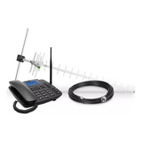 Kit Telefone Celular Fixo + Antena + Cabo 3g Cfa 6041 Novo