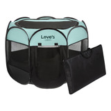 Corral Para Mascotas Loves Portatil Plegable Verde - M